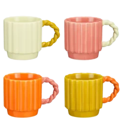 Lizzy mok roze oranje geel licht groen - l11xb8xh8cm