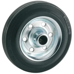 Los wiel rubber 80mm met as 12mm tot 50kg
