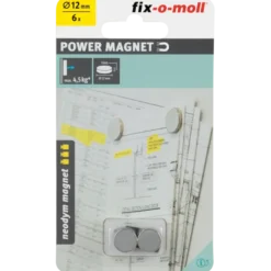 Magneetschijf Neodymium zilver 12x3mm 6 stuks