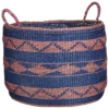 Mand rond blauw - h36xd49cm