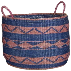 Mand rond blauw - h36xd49cm