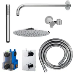 Marho Valdra regendouche set inbouw met thermostaatkraan 30 cm chroom