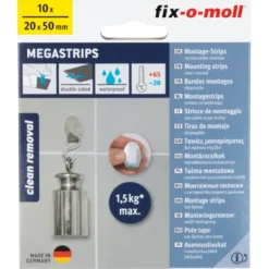 Fix-o-moll MEGASTRIPS zelfklevend wit 50x20mm 10 stuks Sale