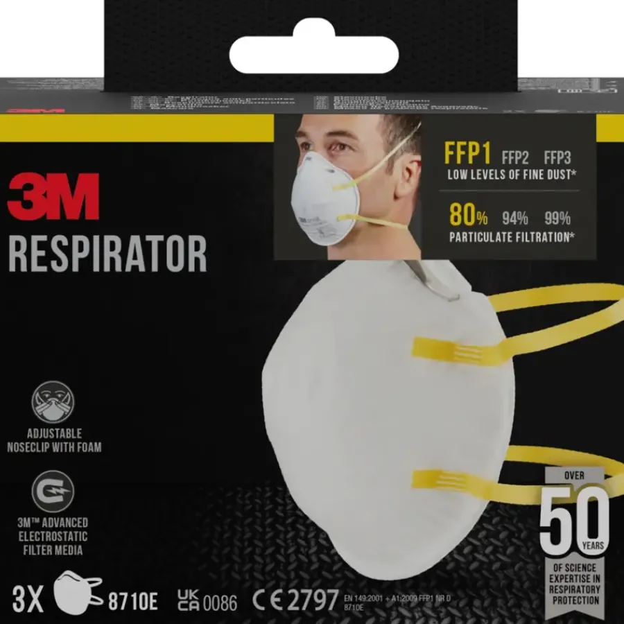 3M fijn stof masker cupvorm 8710C3N 3 stuks Hot