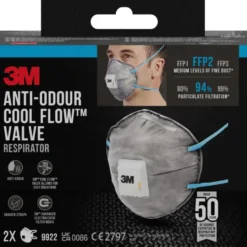3M fijn stof masker cupvorm met uitademventiel tegen geuren Clearance