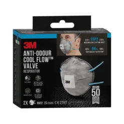 3M fijn stof masker cupvorm met uitademventiel tegen geuren Clearance