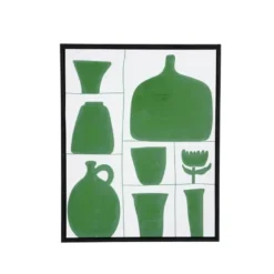 Muurdecoratie canvas groen - l40xb50xh3,5cm