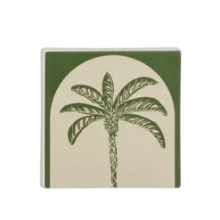 Muurdecoratie palmboom groen - l12xb12xh1,5cm
