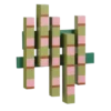 Muurdecoratie roze FSC 100% - l48xb48,5xh8cm