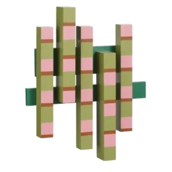Muurdecoratie roze FSC 100% - l48xb48,5xh8cm
