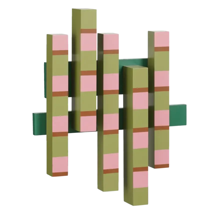 Muurdecoratie roze FSC 100% - l48xb48,5xh8cm