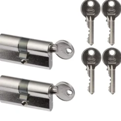 Nemef profielcilinder nikkel 30/30 mm gelijksluitend (2 stuks) Best