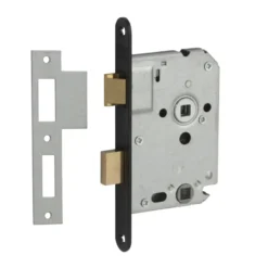 Nemef 1200 serie insteekslot badkamerslot/wc-slot met zwarte voorplaat Doorn 50mm PC 63mm Outlet
