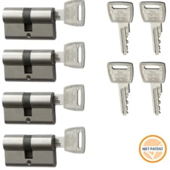 Nemef veiligheidscilinder NF3+ 30/30 mm SKG 3-sterren gelijksluitend (4 stuks) Online