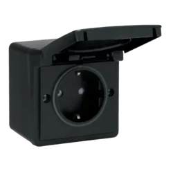 Niko Hydro Spatwaterdicht Stopcontact Zwart New