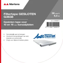 AntiDUST tape Non-filtertape t.b.v. polycarbonaat 38 mm 650 cm Online