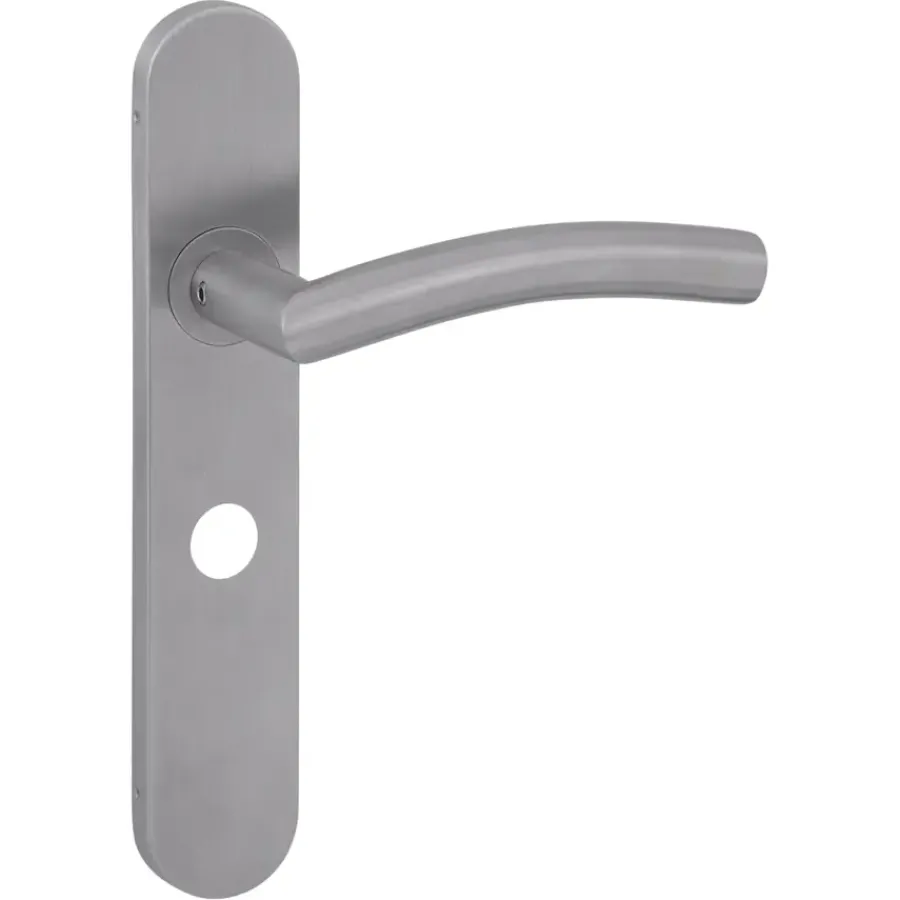 Novidade deurkrukset Hera ovaal schild met vrij-bezet sluiting 63/8 mm RVS Sale