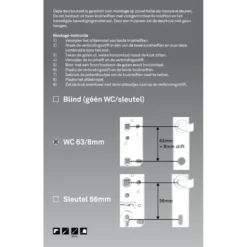 Novidade deurkrukset Hera ovaal schild met vrij-bezet sluiting 63/8 mm RVS Sale