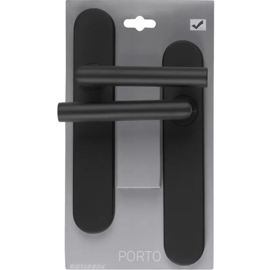 Novidade deurkrukset Porto ovaal blind schild zwart RVS Sale