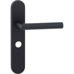 Novidade deurkrukset Porto ovaal schild met vrij-bezet sluiting 63/8 mm zwart RVS Online