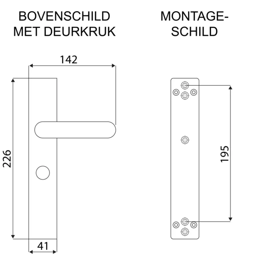 Novidade deurkrukset Porto ovaal schild met vrij-bezet sluiting 63/8 mm zwart RVS Online