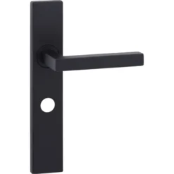 Novidade deurkrukset Wenen recht schild met vrij-bezet sluiting 63/8 mm zwart RVS Outlet