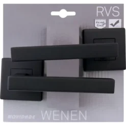 Novidade deurkrukset Wenen vierkant rozet zwart RVS Sale