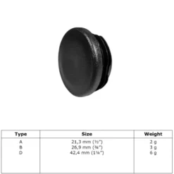 Novidade steigerbuis afdekdop zwart ø 21 mm