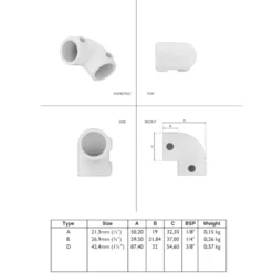Novidade steigerbuis koppelstuk kniestuk zwart ø 27 mm