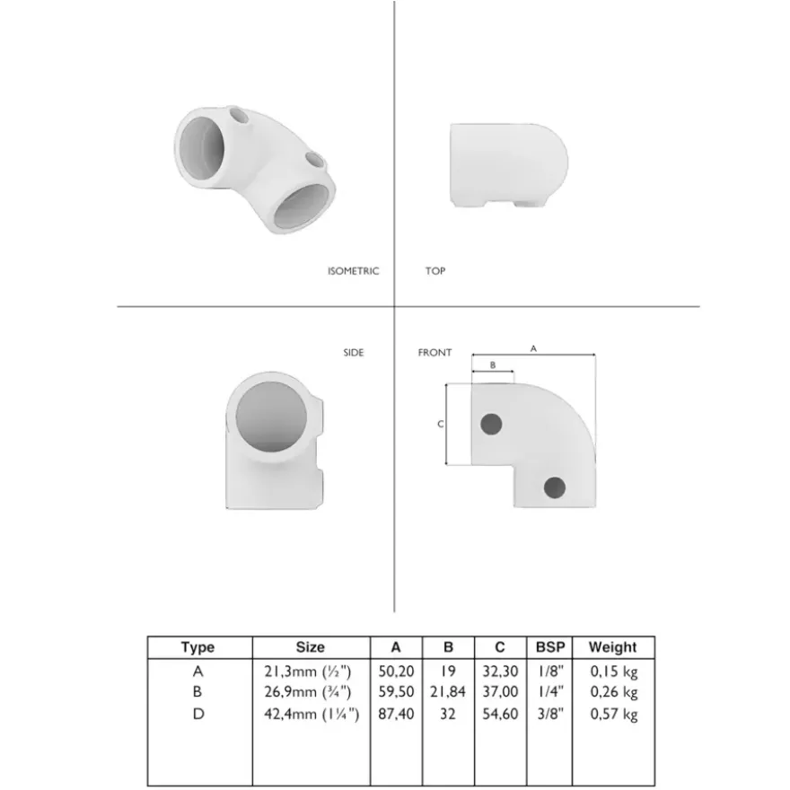 Novidade steigerbuis koppelstuk kniestuk zwart ø 27 mm