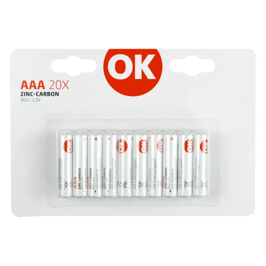 OK Batterij Zinc AAA 20 stuks Best