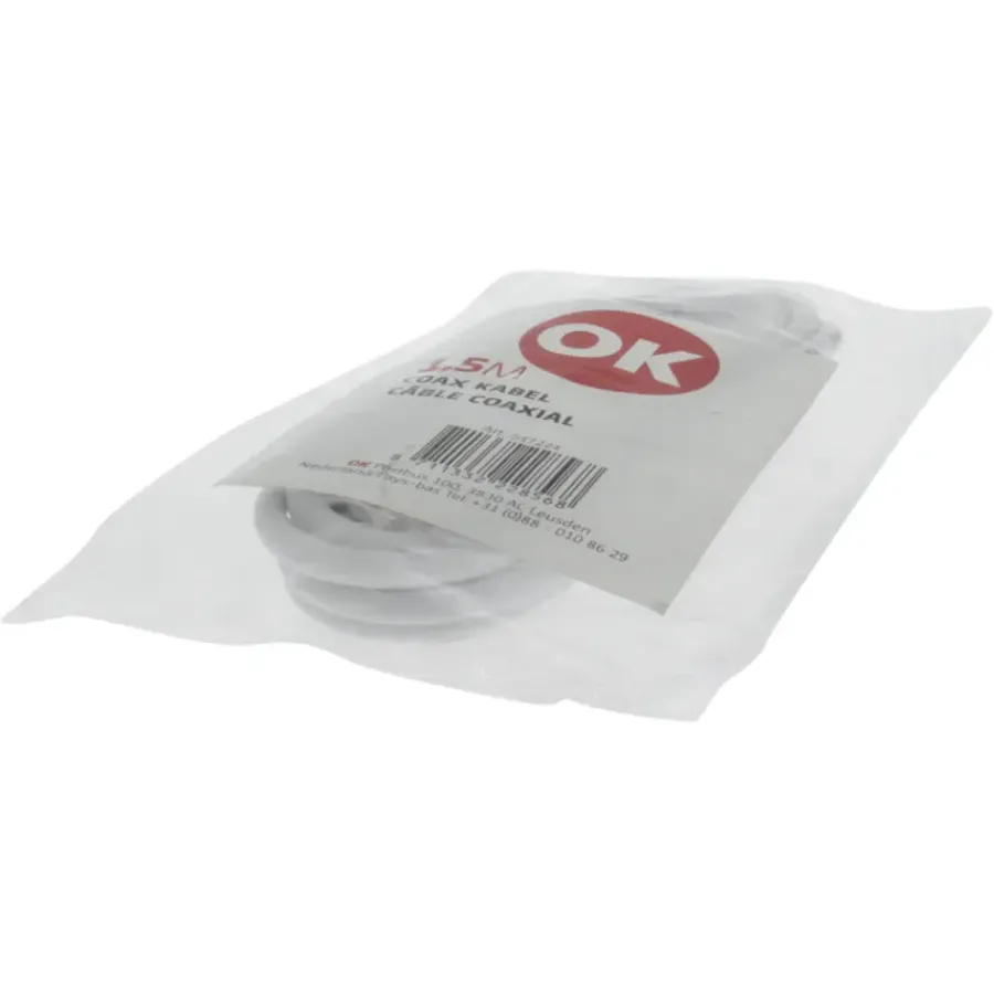 OK Coax Snoer 1,5 Meter Wit Outlet