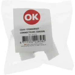 OK Coax stekkerset male/female wit Sale