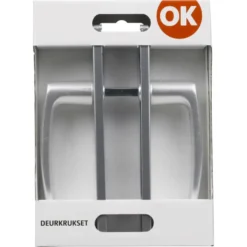 OK deurkruk set Bl recht blind schild aluminium Best
