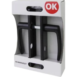 OK deurkruk set Bl recht schild vrij-bezet sluiting 63/8 mm zwart aluminium Online