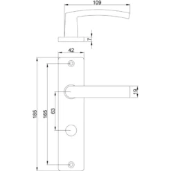 OK deurkruk set Bl recht schild vrij-bezet sluiting 63/8 mm zwart aluminium Online
