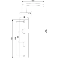 OK deurkruk set Bl recht schild sleutelgat 56 mm zwart aluminium Online