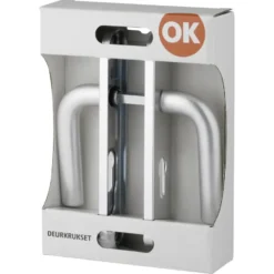 OK deurkruk set ovaal schild profielcilindergat 55 mm aluminium Hot