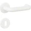 OK deurkruk set rond rozet wit plastic