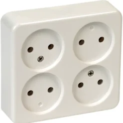 OK stopcontact opbouw 4-voudig wit Best