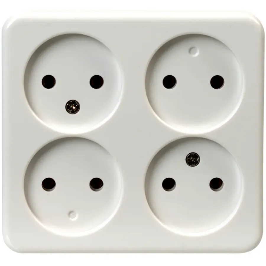 OK stopcontact opbouw 4-voudig wit Best