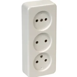 OK stopcontact opbouw 3-voudig wit Discount