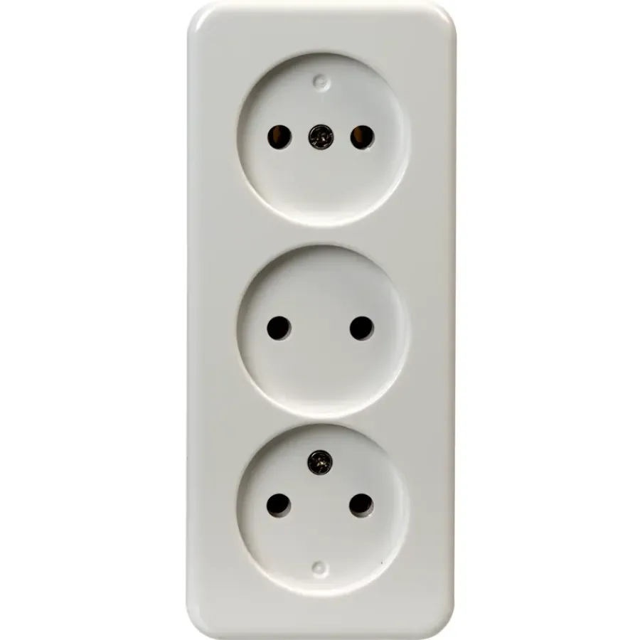 OK stopcontact opbouw 3-voudig wit Discount