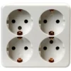 OK 4-voudig geaard stopcontact opbouw wit