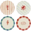 Ontbijtbord rood 4 assorti - h2xd21cm - per stuk