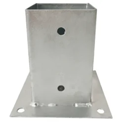 Paalhouder met plaat verzinkt 9 x 9 cm