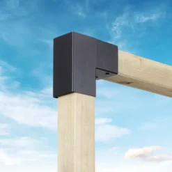 Geen Paalverbinder voor pergola hoekstuk 2-kants 9x9 cm zwart Online
