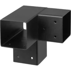Geen Paalverbinder voor pergola hoekstuk 3-kants 9x9 cm zwart Online