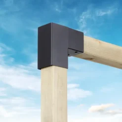 Geen Paalverbinder voor pergola hoekstuk 2-kants 7x7 cm zwart Sale