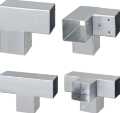 Geen Paalverbinder voor pergola hoekstuk 3-kants 7x7 cm gegalvaniseerd
